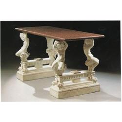 A magnificent antique French white marble console