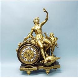 A magnificent antique French gilt bronze and tort