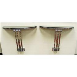 ART DECO - A fine pair of French chrome patinated