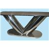 Image 1 : An unusual French chromed metal console table. Th