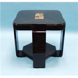 ART DECO - A fine French burled walnut two-tier c