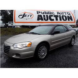 L4 --  2006 CHRYSLER SEBRING CONVERTIBLE , Brown , 132591  KM's