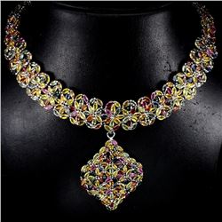 Natural Fancy Sapphire 563 Carats Necklace