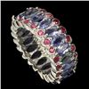 Image 1 : Natural Unheated Marquise Blue Tanzanite  Ruby Ring