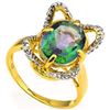 Image 1 : Natural Green Mystic & Diamond 2.62 ct Ring