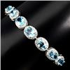 Image 2 : Natural Oval 8x6mm Swiss Blue Topaz Bracelet