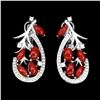 Image 1 : Natural Oval Italian Coral Earrings