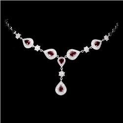 Genuine Stunning Pear Red Ruby 7x5 MM Necklace