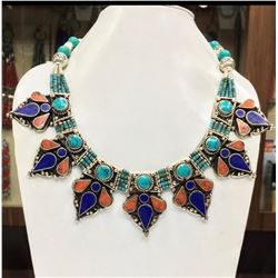 Tibet Natural Stone Tribal Queen Royal Necklace
