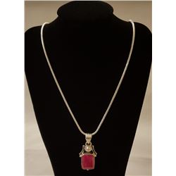OUTSTANDING 9 CT RUBY PENDANT.