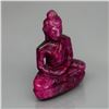 Image 1 : Natural Unheated Ruby Hand Carved Buddha Statue
