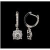 Image 2 : 14KT White Gold 1.03 ctw Diamond Earrings