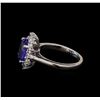 Image 3 : 3.04 ctw Tanzanite and Diamond Ring - 14KT White Gold