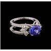 Image 1 : 1.98 ctw Tanzanite and Diamond Ring - 14KT White Gold