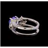 Image 3 : 1.98 ctw Tanzanite and Diamond Ring - 14KT White Gold