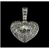 1.71 ctw Diamond Heart Pendant - 18KT White Gold