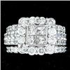 3.90 ctw Diamond Ring Set - 14KT White Gold