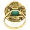 Image 5 : 18k Yellow Gold 5.3 ctw Persian Turquoise & Ruby Wavy Halo Ring