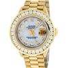 Rolex Ladies 18K Yellow Gold President Mother Of Pearl 2.15 ctw Diamond Wristwat