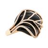 1.12 ctw Diamond and Black Coral Ring - 14KT Rose Gold