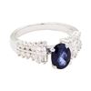 1.77 ctw Sapphire and Diamond Ring - 18KT White Gold