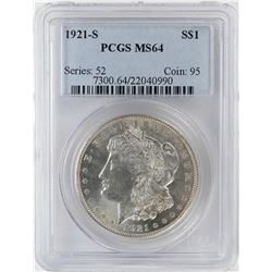 1921-S $1 Morgan Silver Dollar Coin PCGS MS64
