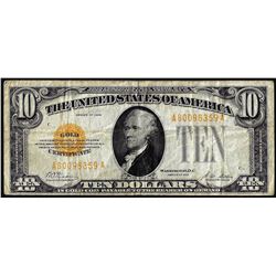 1928 $10 Gold Certificate Note