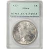 Image 1 : 1923 $1 Peace Silver Dollar Coin PCGS MS64 Old Green Rattler