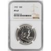 Image 1 : 1957 Proof Franklin Half Dollar Coin NGC PF67