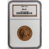 Image 1 : 1894 $10 Liberty Head Eagle Gold Coin NGC MS62