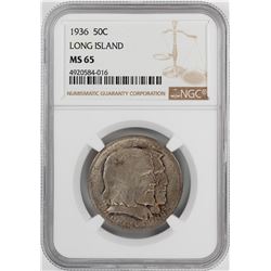 1936 Long Island Tercentenary Commemorative Half Dollar Coin NGC MS65