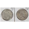 Image 1 : Lot of 1927-S & 1927-D $1 Peace Silver Dollar Coins
