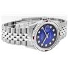 Image 3 : Rolex Mens SS Blue Vignette Diamond & Ruby Channel Set Diamond Datejust Wristwatch