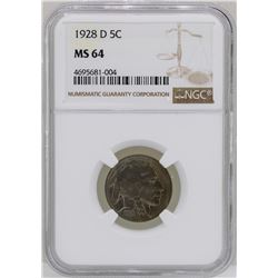 1928-D Buffalo Nickel Coin NGC MS64