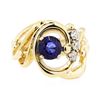 Image 2 : 14KT Yellow Gold 1.29 ctw Sapphire and Diamond Ring