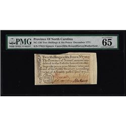 1771 North Carolina Province 2 Shillings & 6 Pence Colonial Note PMG Gem Unc. 65EPQ