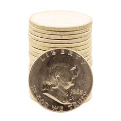 Roll of (20) Brilliant Uncirculated 1963 Franklin Half Dollar Coins