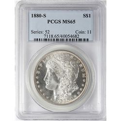 1880-S $1 Morgan Silver Dollar Coin PCGS MS65