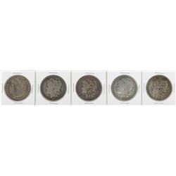 Lot of (5) Pre 1921 $1 Morgan Silver Dollar Coins