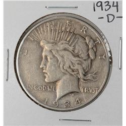 1934-D $1 Peace Silver Dollar Coin