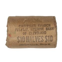 Original Bank Roll of (20) Brilliant Uncirculated 1964 Kennedy Half Dollar Coins