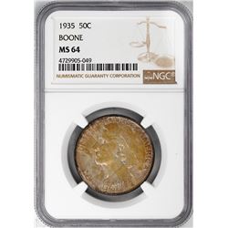 1935 Boone Commemorative Half Dollar Coin NGC MS64 Nice Toning