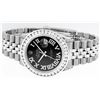 Image 6 : Rolex Mens Stainless Steel Black Roman Diamond Datejust Wristwatch