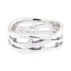 18KT White Gold 0.15 ctw Diamond Wave Ring