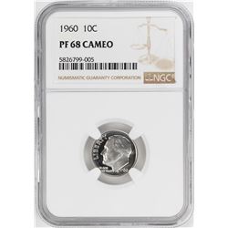 1960 Proof Roosevelt Dime Coin NGC PF68 Cameo