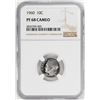Image 1 : 1960 Proof Roosevelt Dime Coin NGC PF68 Cameo
