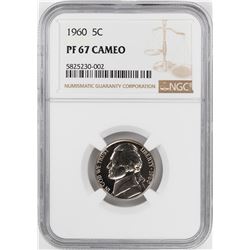 1960 Proof Jefferson Nickel Coin NGC PF67 Cameo