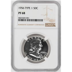 1956 Proof Franklin Half Dollar Coin NGC PF68 Type 1