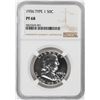 Image 1 : 1956 Proof Franklin Half Dollar Coin NGC PF68 Type 1