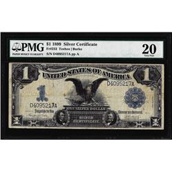 1899 $1 Black Eagle Silver Certificate Note Fr.233 PMG Very Fine 20